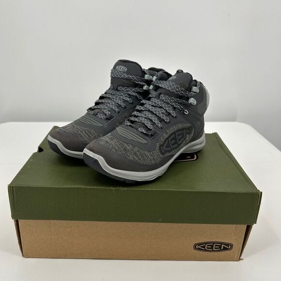 NWT KEEN Terradora Flex Mid WP Shoes Grey Lace-Up Ankle Height Hiking - Picture 3 of 9